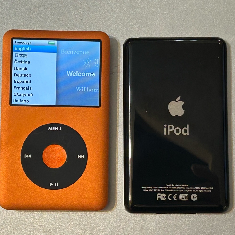 Apple iPod Classic in Vibrant Orange and Sleek Black 7th generation 160gb